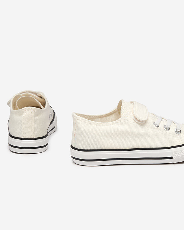 OUTLET Fehér ekru lány tornacipő tépőzáras Finso-val - Lábbeli