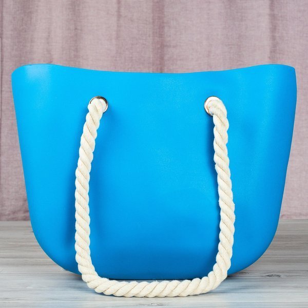 Niebieska torba gumowa z uchwytami - Torebki