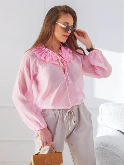 Royalfashion Átlátszó Női Ing Díszes Gallérral