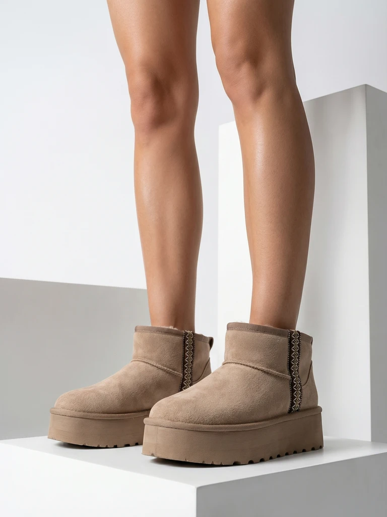 Royalfashion Rövid csizma női hó csizma stílus Haluzi