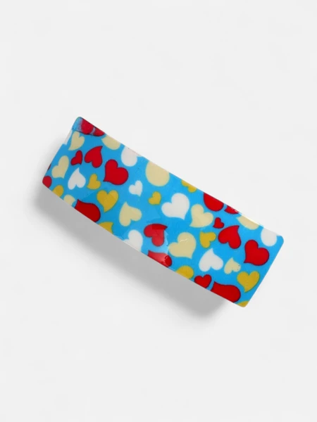 Színes, szívecskés gyermek hajcsat