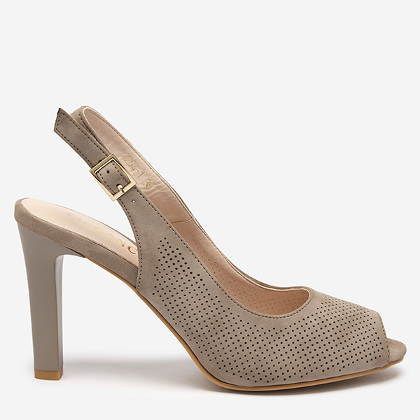 OUTLET Női áttört szandál oszlopon szürke és barna színben Pox-Shoes