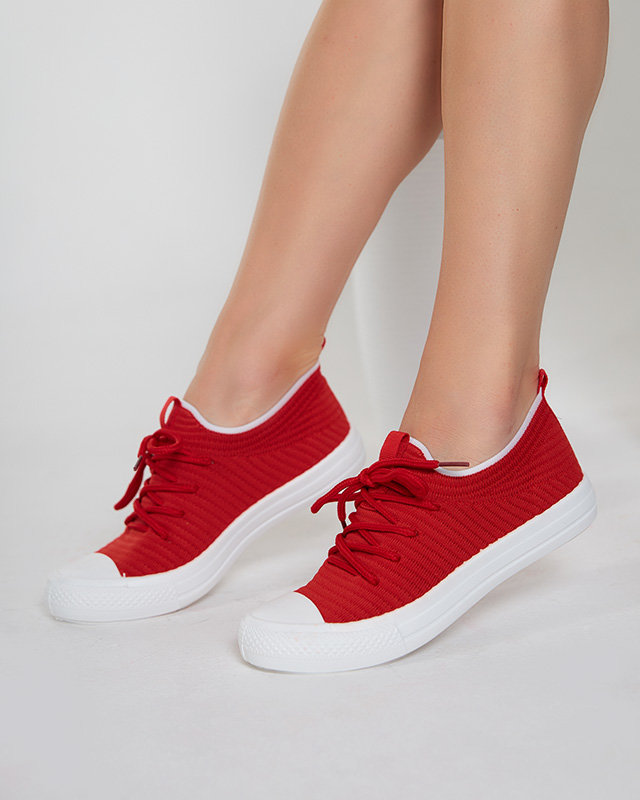 OUTLET Női piros bordás tornacipő Manfer- Footwear