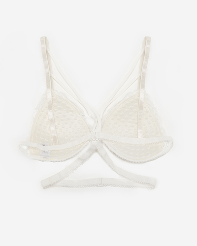 Fehér női melltartó csipkével és pántokkal - Fehérnemű