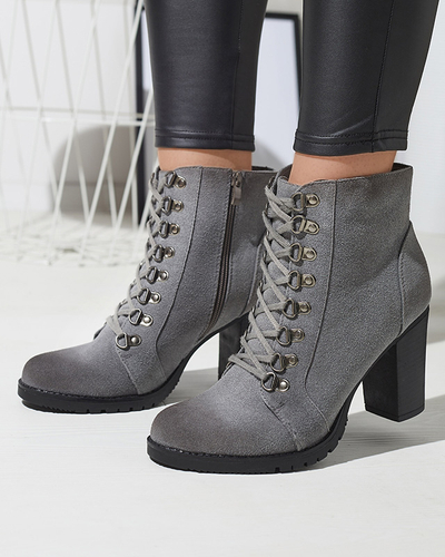 Szürke női magas szárú csizma Fareffi- Footwear