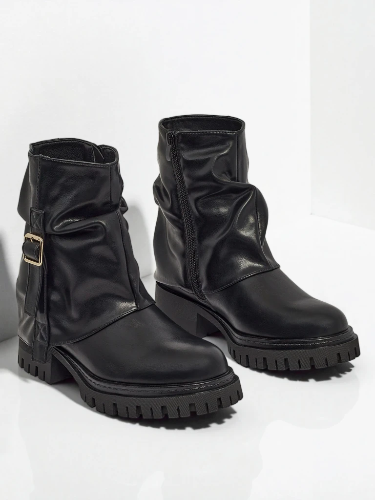 Magasított női Lunara öko bőr bokacsizma