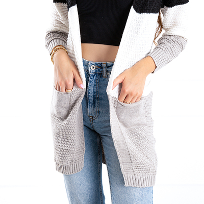 Női kardigán színes zsebbel - Ruházat