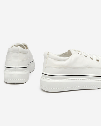 OUTLET Fehér női tornacipő vastag talppal Kedine - Lábbeli