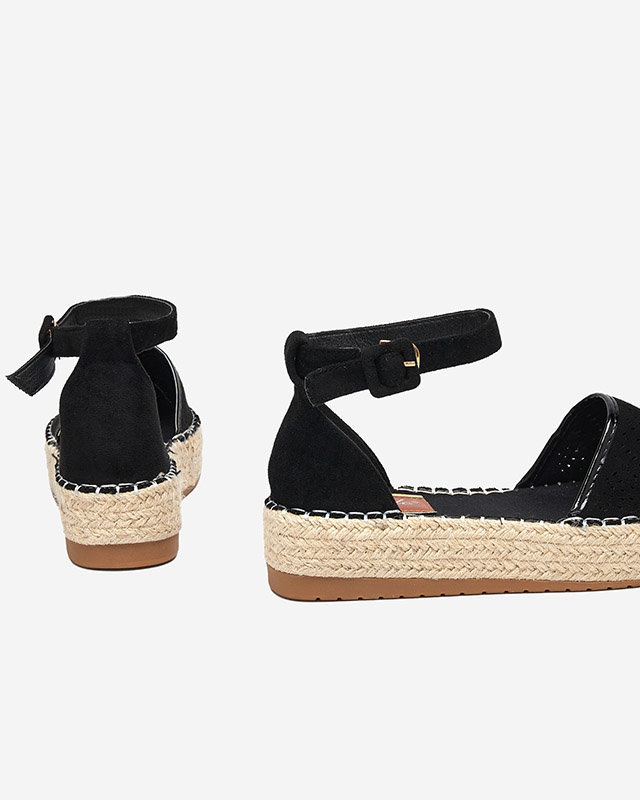 OUTLET Fekete áttört női espadrillák Erisab- Shoes