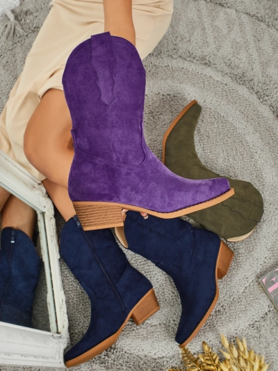 SpireHush női öko velúr cowboy csizmák