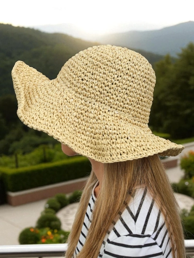 Royalfashion Női szalma kalap Lila Sun