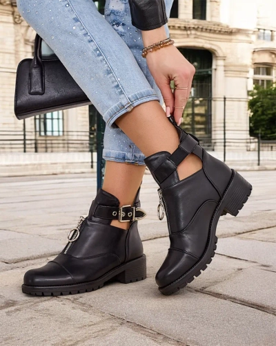 Royalfashion Női bokacsizma munkástípusú Komoves