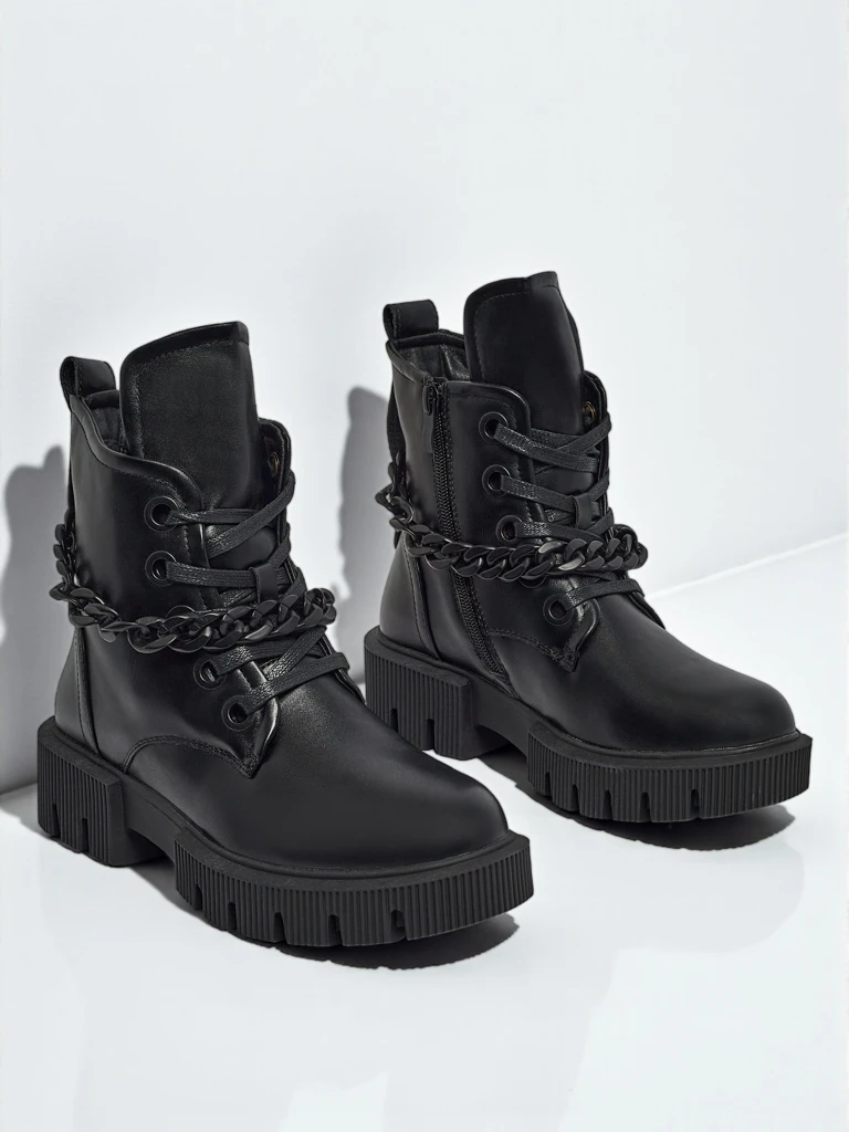 Eko bőr fűzős női Anviq bokacsizma