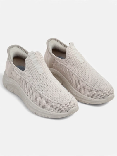Aurelia Comfort Bézs Színű Slip On Női Szövet Cipő Lapos Sarokkal