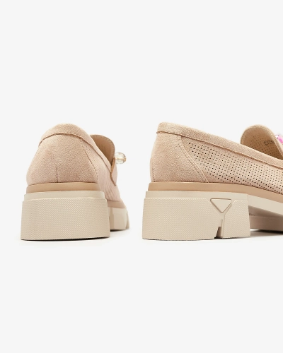Női világosbarna áttört mokaszin Peloga- Footwear