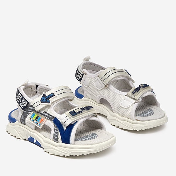 Ceteris tépőzárral rögzíthető fehér és sötétkék gyerekszandál - Shoes