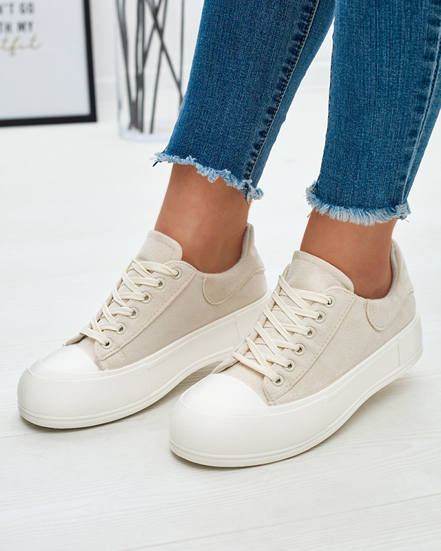 Bézs női öko-szarvasbőr tornacipő Zeobic- Footwear