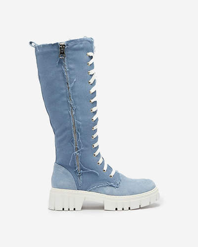 Royalfashion Kék női szövet csizma Leconen