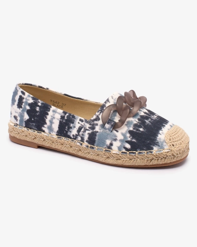 Royalfashion Fekete női espadrilles nyomott Serffio