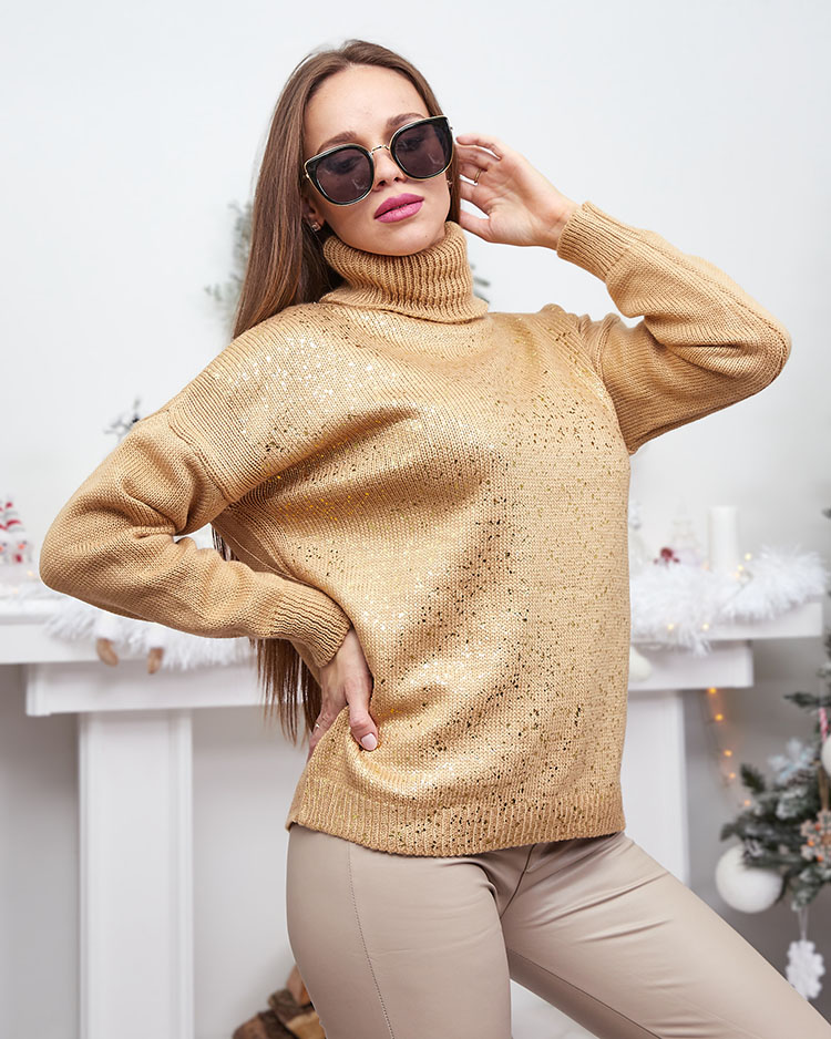 Royalfashion Női garbó arany pöttyökkel