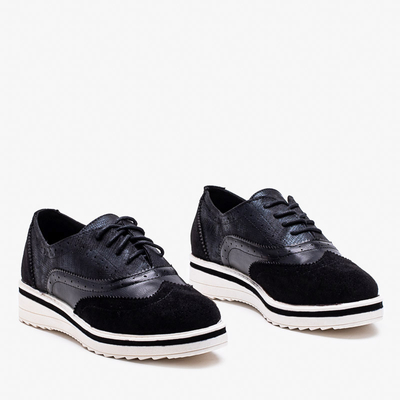 Fekete női cipő áttört Bilotsi felsőrésszel - Lábbeli