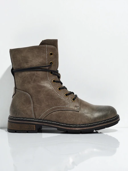 Flora Zöld Bőr Elegáns Női Bokacsizma Őszre