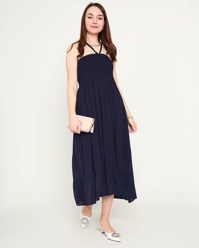 Navy midi ruha PLUSZ MÉRET - Ruházat
