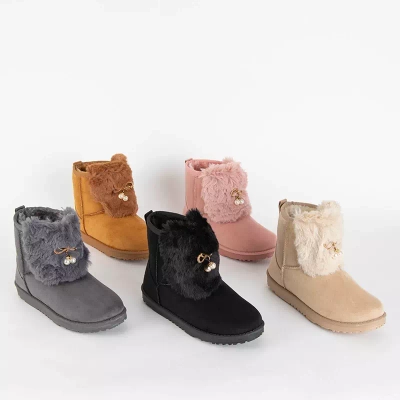OUTLET Női teve hócsizma dekoratív Cioni- Shoes felsőrésszel