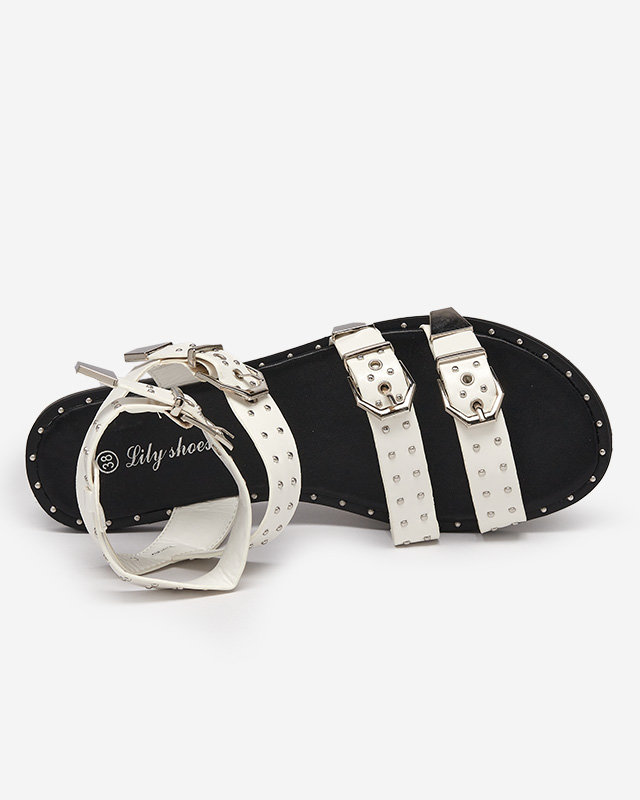 OUTLET Fehér női szandál fúvókákkal Flodi - Lábbeli