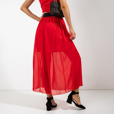 Női piros maxiszoknya - Ruházat