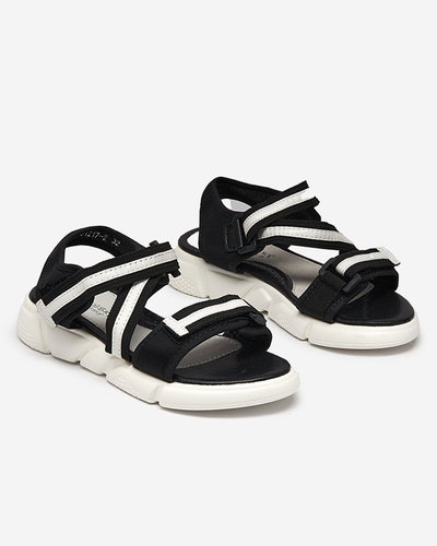 Fekete-fehér tépőzáras gyerekszandál Modis - Shoes