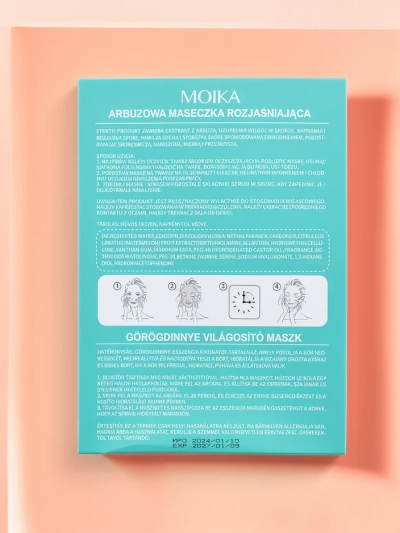 MOIKA Dinnye világosító arcpakolás 25 ml x 10 db