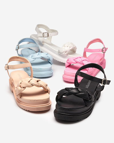 OUTLET Női púder szandál fonott övvel Kafha - Lábbeli