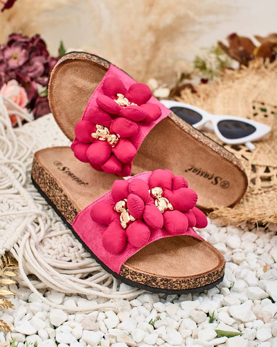 Royalfashion Női flip-flop arany mackókkal és virágokkal Isaralle