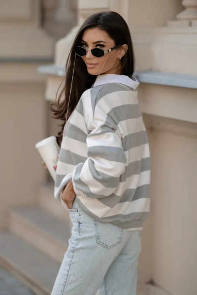Royalfashion Thin női csíkos pulóver