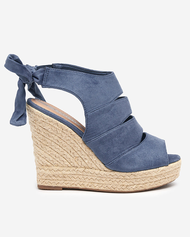 OUTLET Kék öko velúr női szandál éken Evofi - Lábbeli