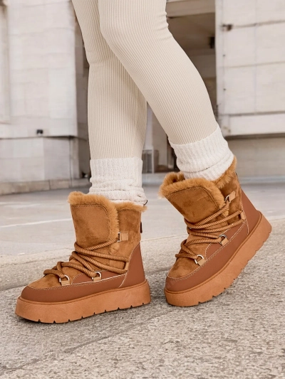 Royalfashion Női fűzős havacsizma Liloz