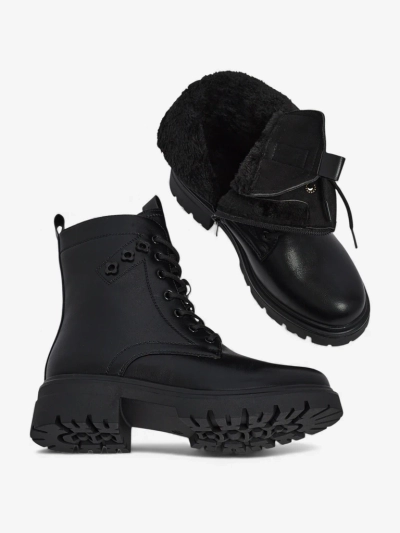 Eko bőr fűzős női Nometa bokacsizma