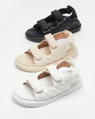 Női fehér steppelt szandál Acuq - Footwear