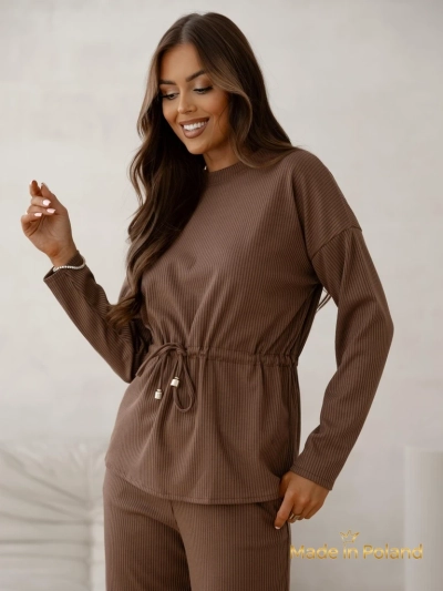 Royalfashion Pamut női szett, pulóver stílusú, bordázott