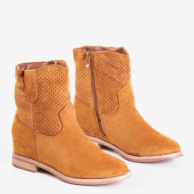 Barna cowboy csizma fedett ékkel Taize - Lábbeli