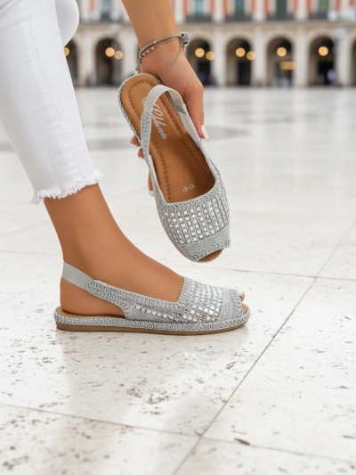 Royalfashion Női Belle Sparkle cirkónia köves espadrilles szandál