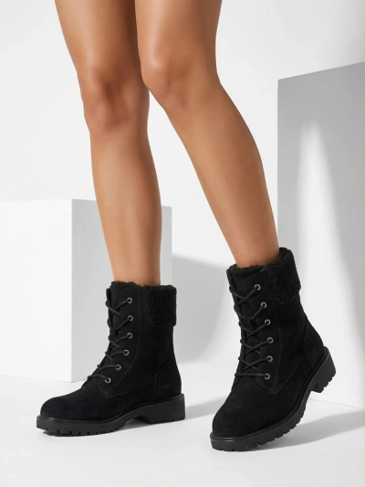 Trevolla női öko velúr fűzős bokacsizma