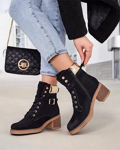 Royalfashion Női alacsony sarkú bokacsizma Nedelin