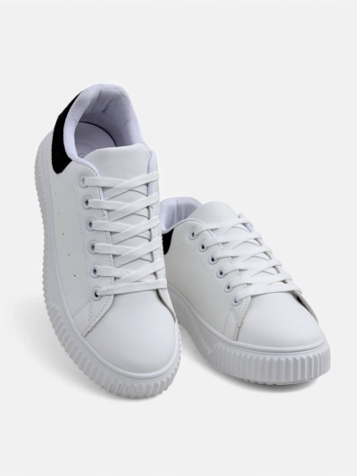 Callista női platform sneaker öko bőrből, fehér-fekete