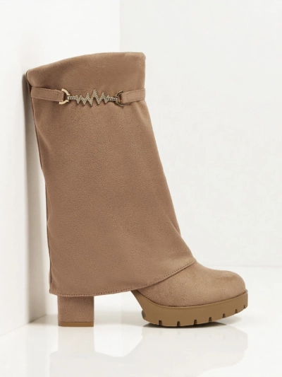 Flora világosbarna elegáns őszi bokacsizma