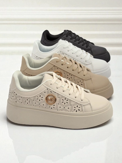 Aurelia Bézs Platform Sneakers Royalfashion Öko Bőr