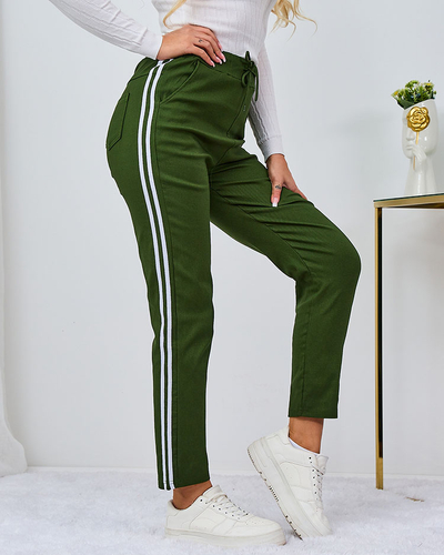 Royalfashion Zöld női szövetnadrág csővel