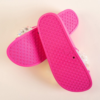 Neon rózsaszín női papucs kövekkel Halpasi - Lábbeli