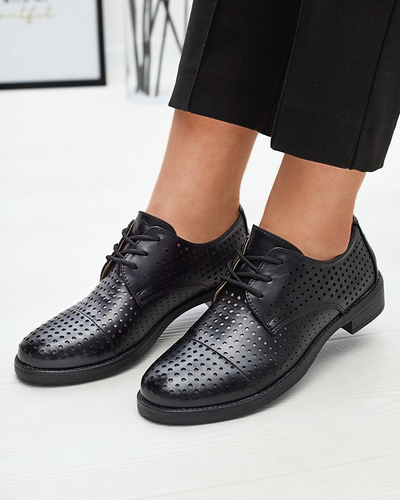 Áttetsző fekete női öko bőr félcipő Azedvo- Footwear